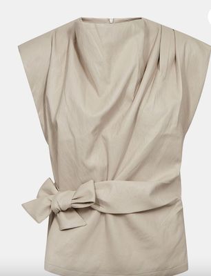 Co'Couture - Gitt Pleat top Bone