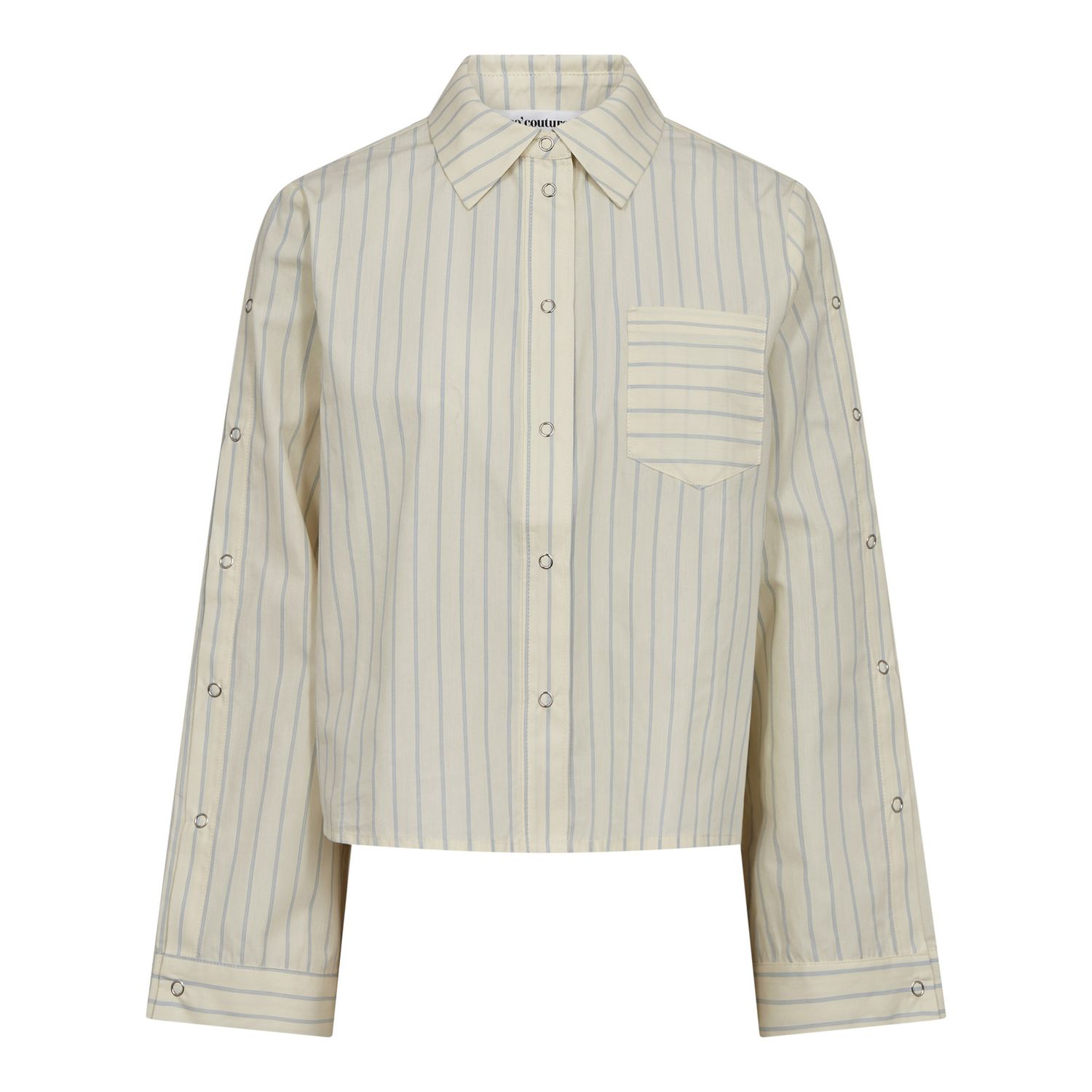 Co’Couture - Simo Stripe Button shirt Pale yellow