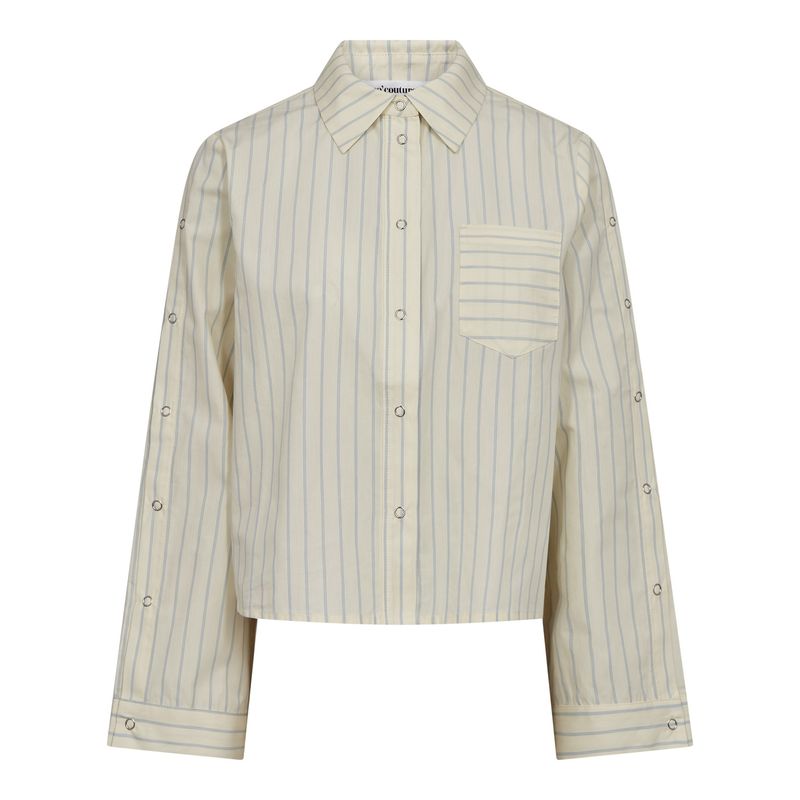Co’Couture - Simo Stripe Button shirt Pale yellow