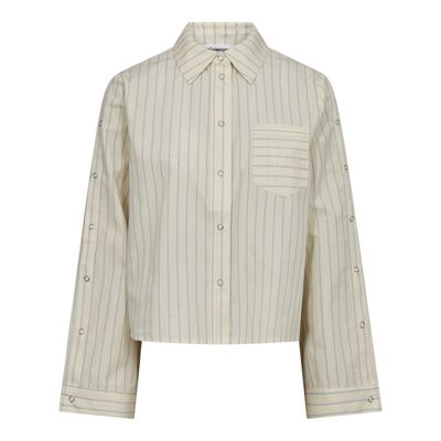 Co’Couture - Simo Stripe Button shirt Pale yellow