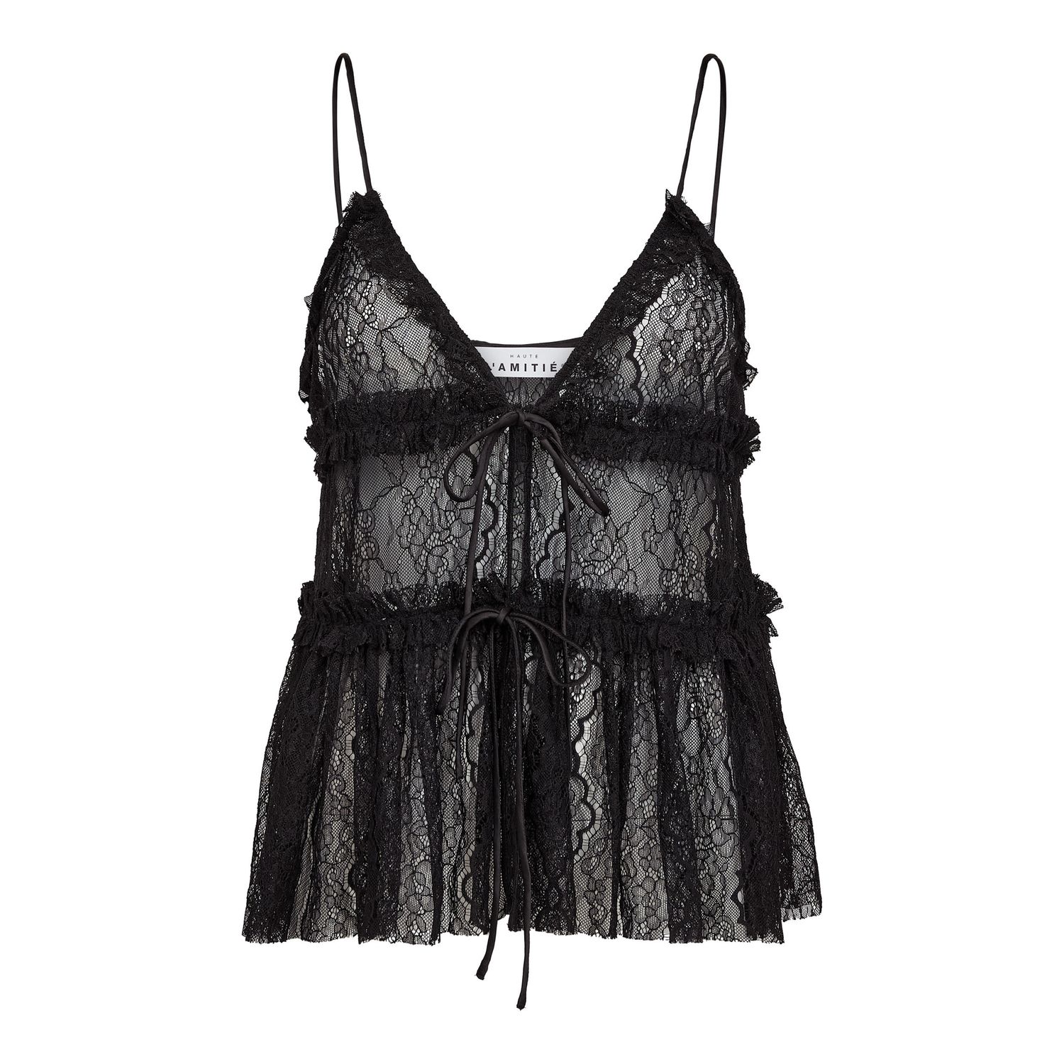 Haute l'Amitié - New Lace Tie Top Black