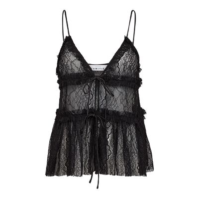 Haute l'Amitié - New Lace Tie Top Black