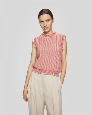 Moss Copenhagen (MSCH) - Pilla vest Oatmeal Rose