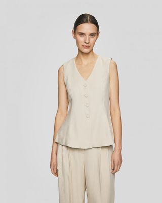 Moss Copenhagen (MSCH) - Esteriane Waiscoat Oatmeal Melange