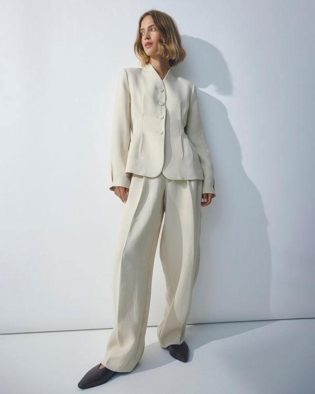 Moss Copenhagen (MSCH) - Esteriane HW Pants Oatmeal Melange