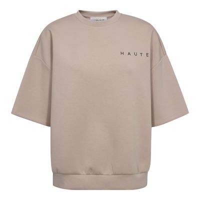 Haute l'Amitié - Maxi Split Logo sweat Beige