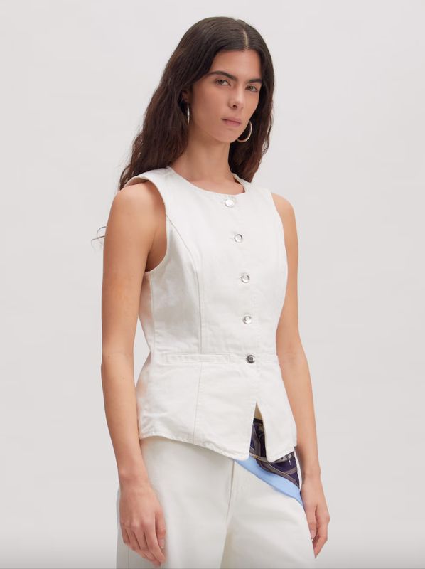 Edited - Lyla Denim vest wit