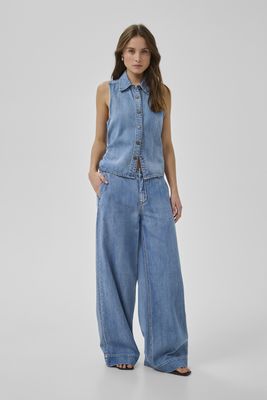 My Essential Wardrobe - Kamma Wide Pant Medium Blue