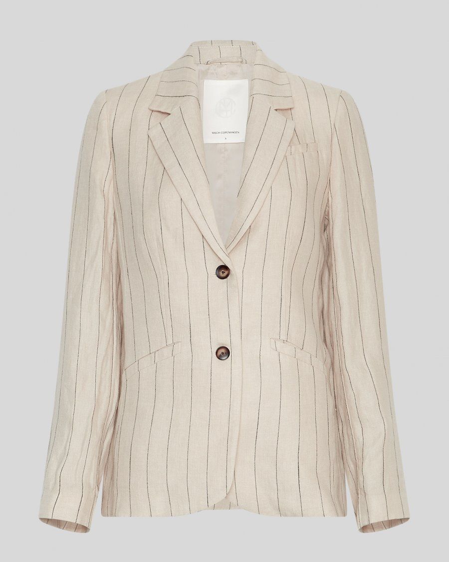 Moss Copenhagen (MSCH) - Claritte Loose Blazer Bleach Sand/Blk