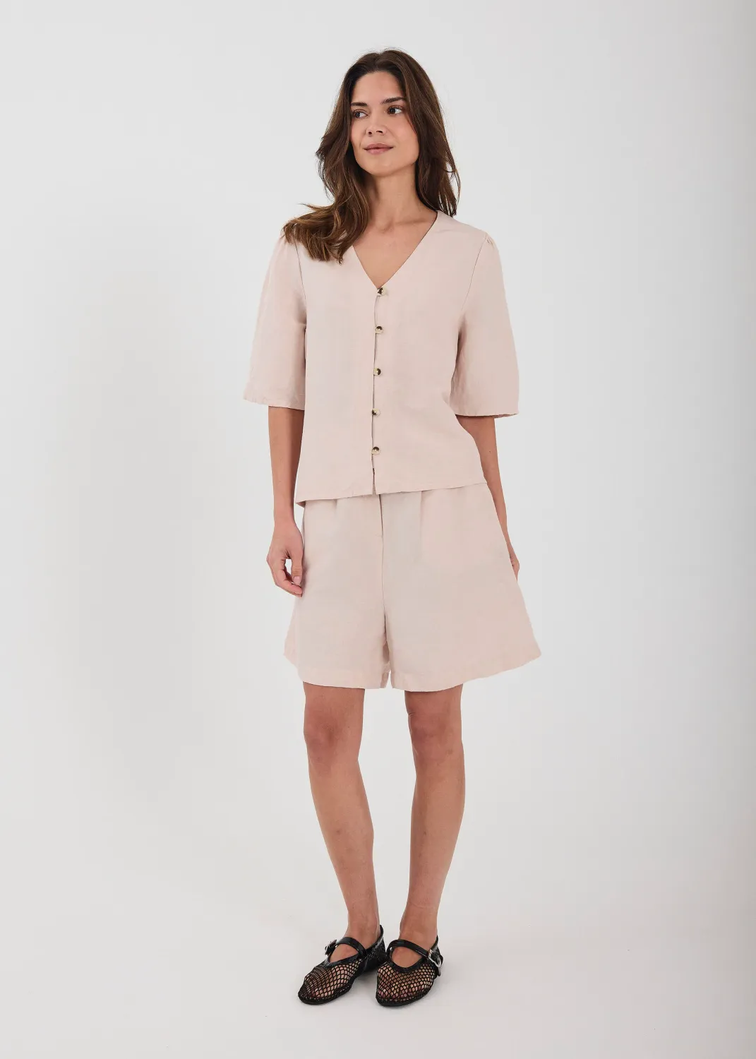 Norr - Lineo shorts Light Rose