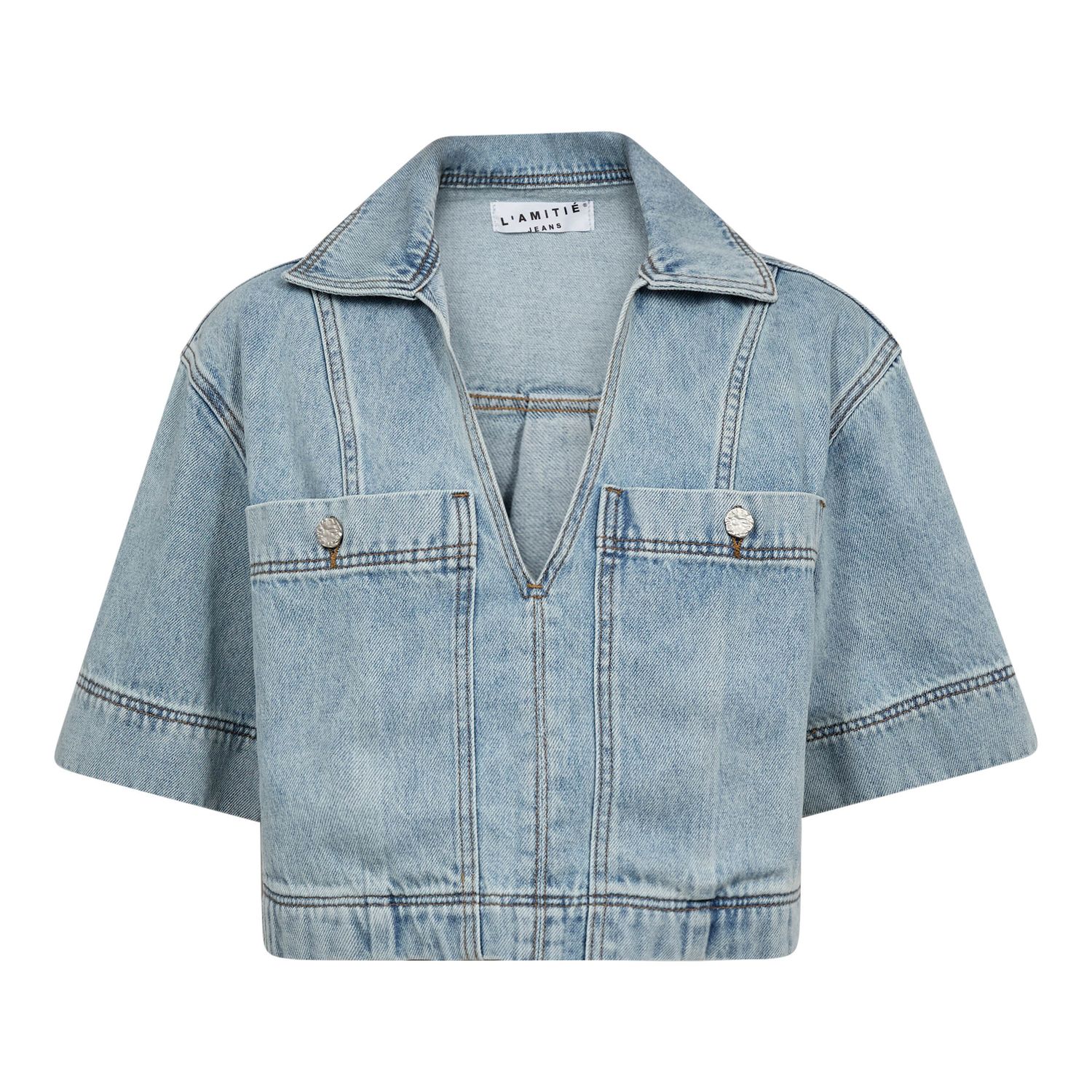 Haute l'Amitié - Drew Denim Top Bleached Denim