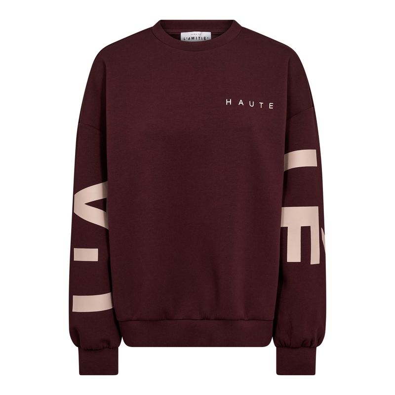 Haute L'Amitié - Maxi Split Logo Sweat Wine