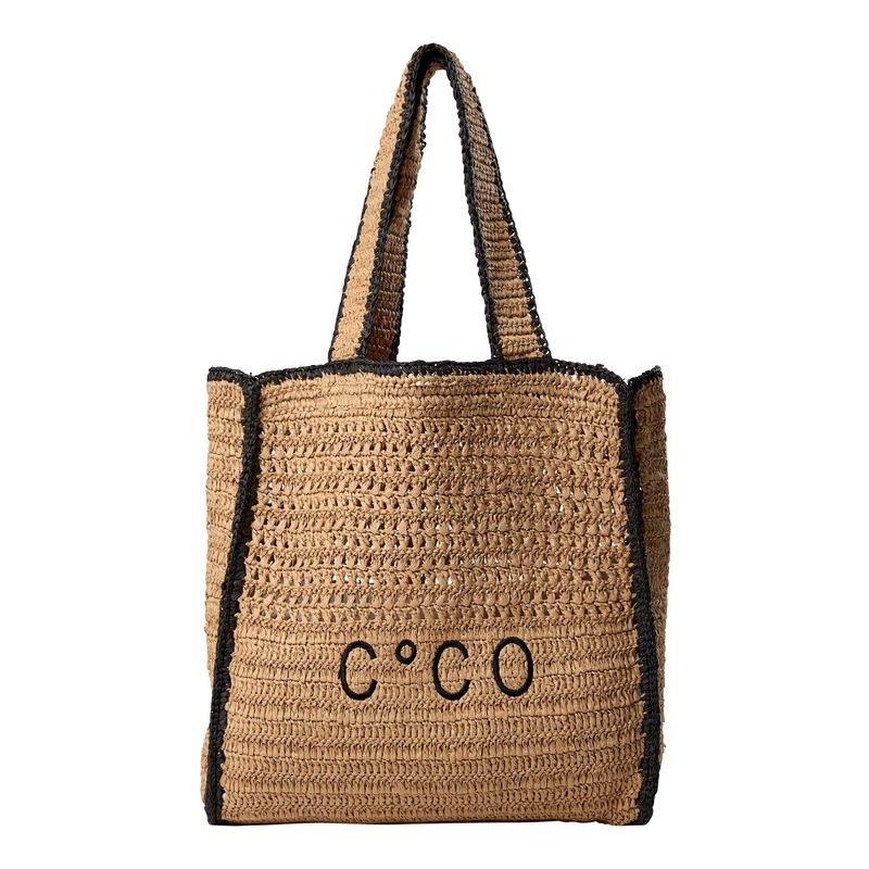 Co'Couture - Coco Contrast Beach Bag Straw