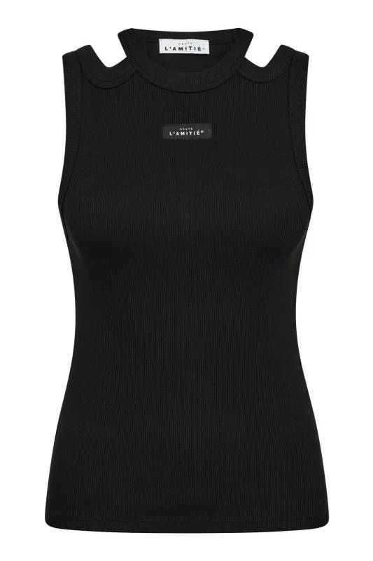 Haute l'Amitié  - Sema open shoulder tank top black