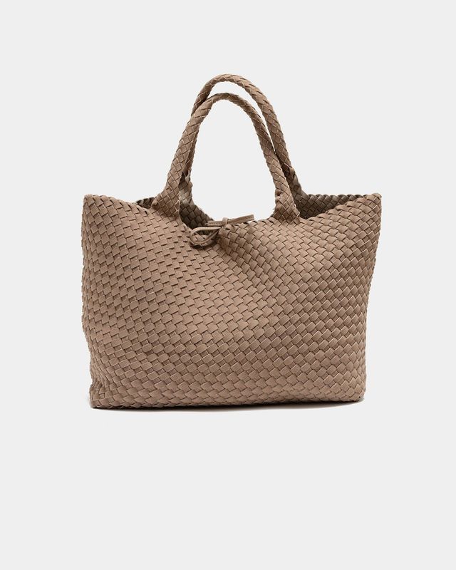 Bow19 - Mia Suede soft square bag Beige