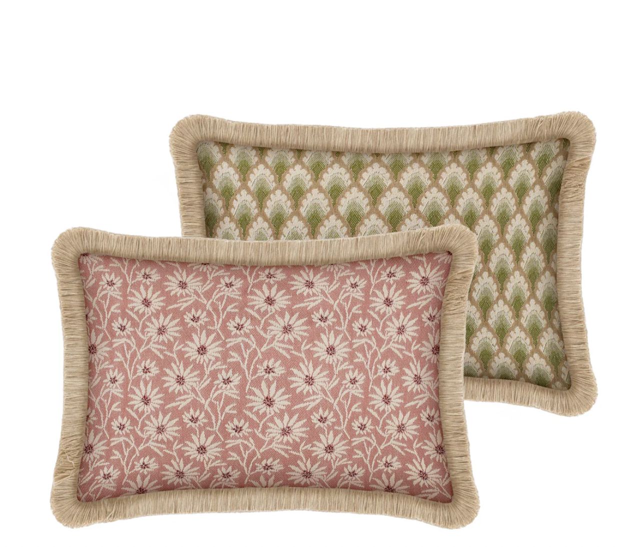 Palais - Double sided cushion Mako Rose &amp; Ecru x Jessica Olive &amp; Ecru