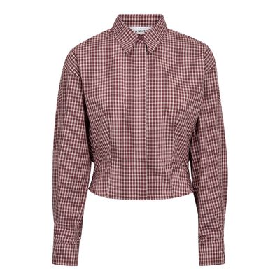 Haute L' Amitié - Musa check smock shirt wine