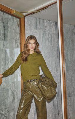 Co'Couture - Cory Padded Polo Knit Fern Green