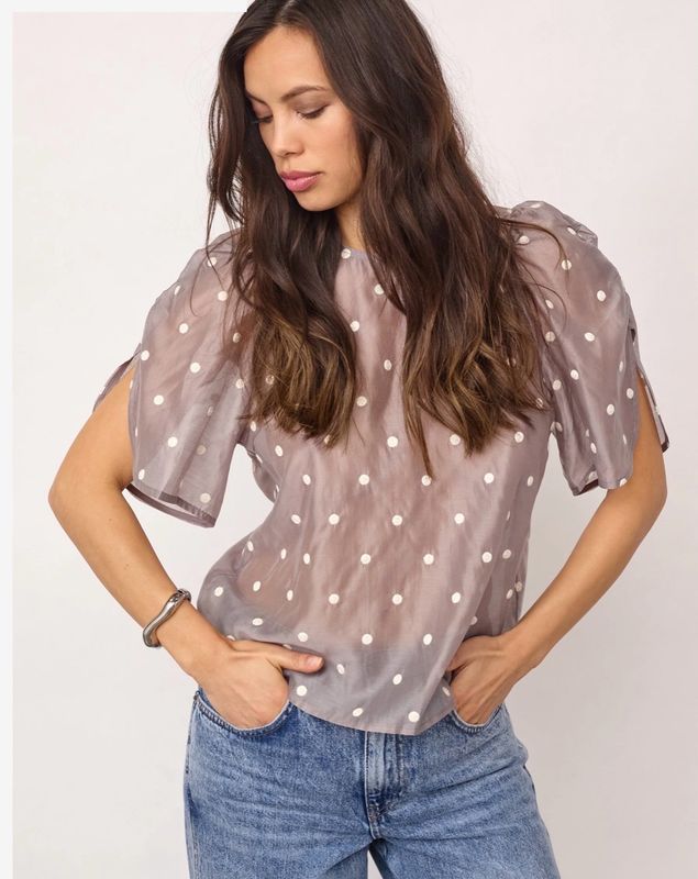 Co'Couture - Dita Dot Blouse Mink