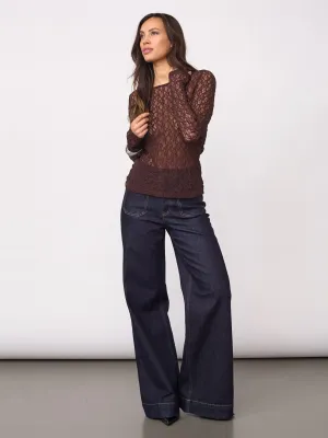 Co'Couture - Barna O-Neck Blouse Dark Brown