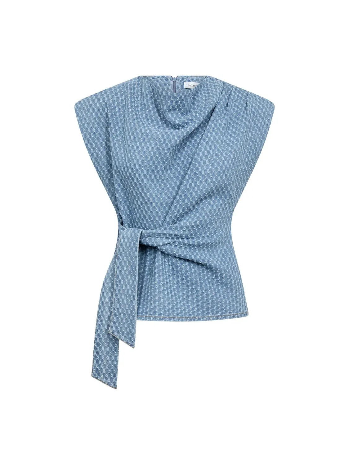 Co'Couture - Anto Denim Pleat Top light denim