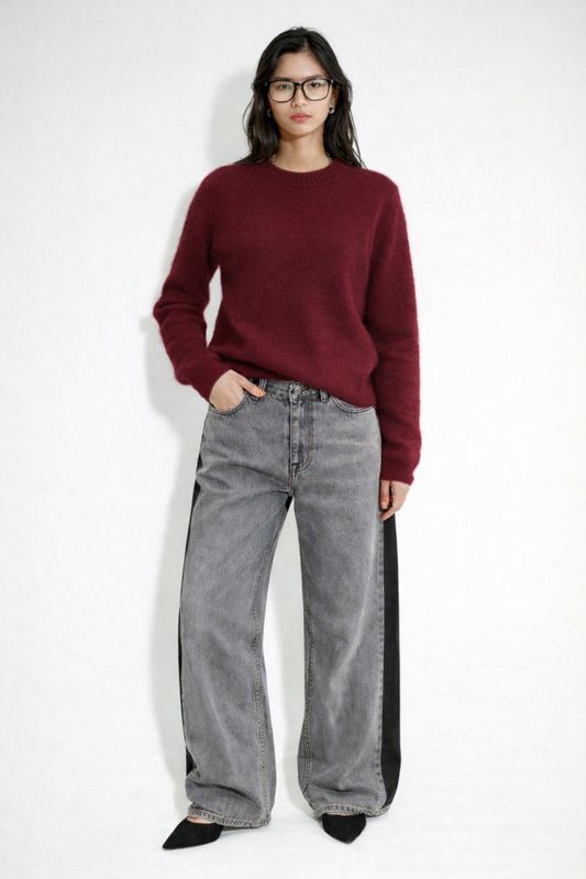 Imprevu - Maille Ivy Col Rond Bordeaux