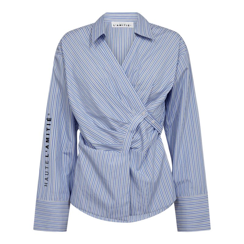 Haute L' Amitié - Nina Strap shirt Pale Blue stripe