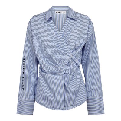 Haute L' Amitié - Nina Strap shirt Pale Blue stripe