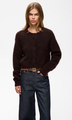 Gestuz - Debbie short Cardigan Plum Melange