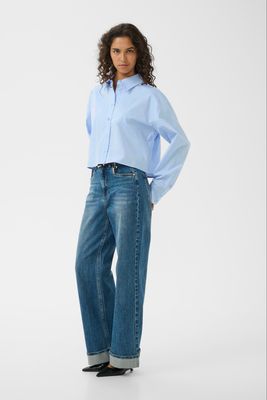 Gestuz - York short shirt Chambray Blue Melange