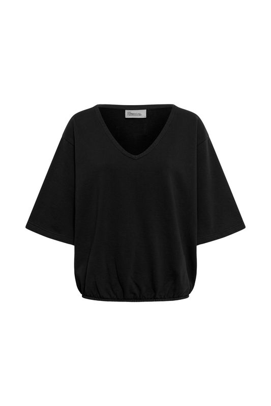 My Essential Wardrobe - Ollie V-Neck Sweat Tee Black Wash
