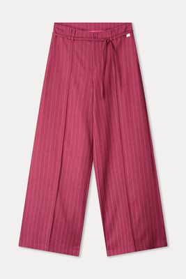 POM Amsterdam - Pants Jess Striped Burgundy Red