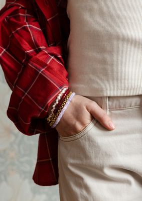 Bonnie Studios - BS1036 Moos Burgundy Bracelet