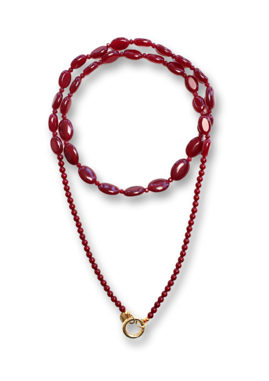 Bonnie Studios - BS1037 Funky Burgundy Long  Necklace
