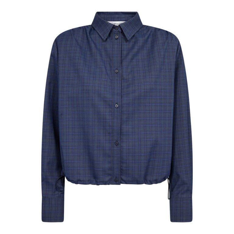 Co'Couture - Daxter Check Pleat shirt New blue