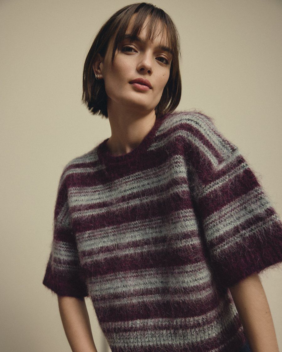 Moss Copenhagen (MSCH) - Lycie 2/4 Pullover STP P PURPLE/H GRAY