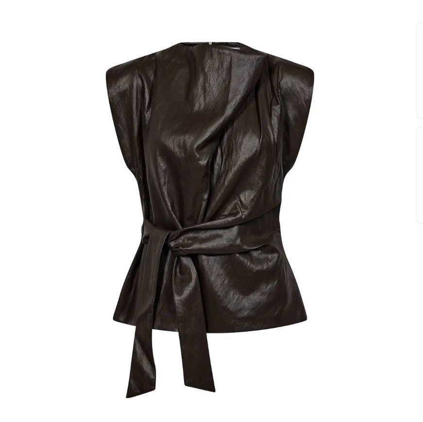 Co'Couture - Gitt Pleat top Dark brown