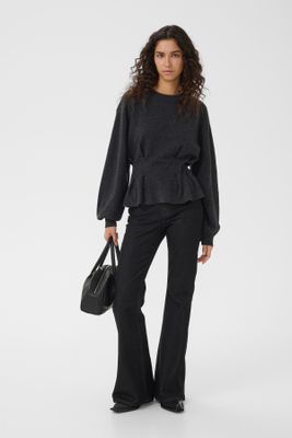 Gestuz - Manzi waist pullover Deep Graphite melange