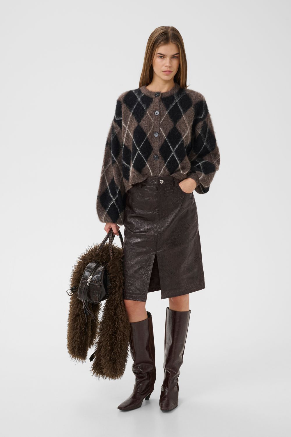 Gestuz - Sida Multi cardigan black/chestnut/ivory