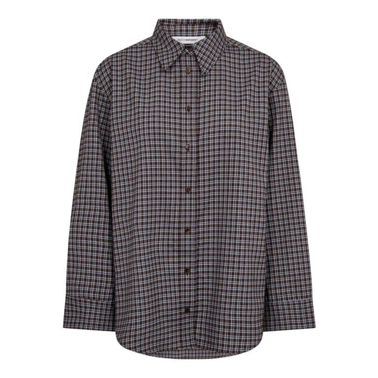 Co'Couture - Odem Check Cuff shirt Dark brown