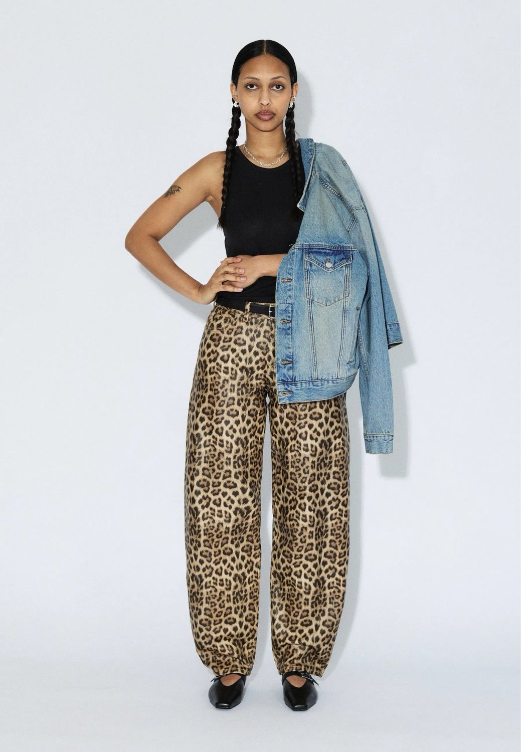 Dr. Denim - Nanci Mid Barrel Black Leopard