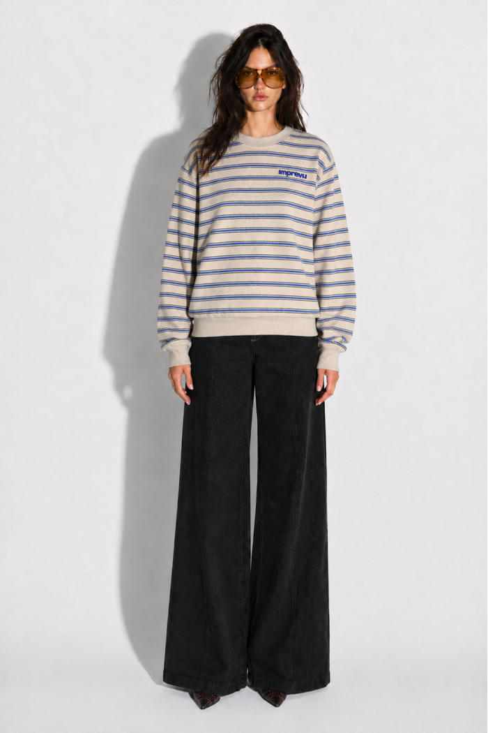 Imprevu - Sweatshirt Eddie Rayure beige