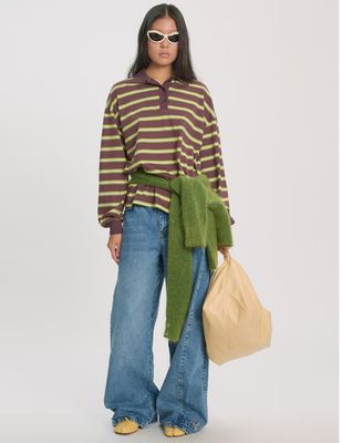 Edited - Finette Poloshirt Stripes: Winetasting, Dark Citron and Antique White