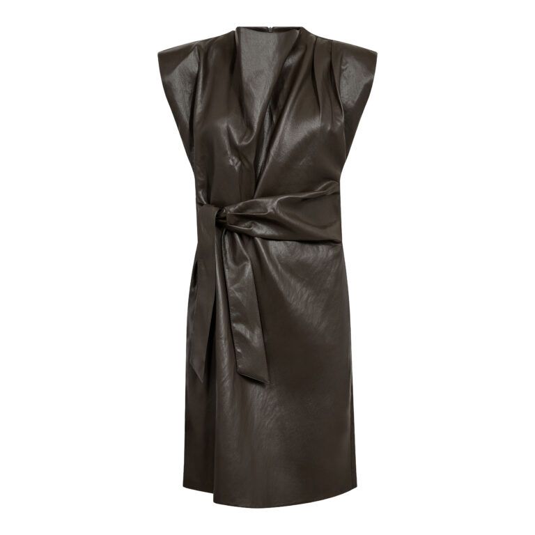 Co'Couture - Gitt Pleat dress Dark Brown