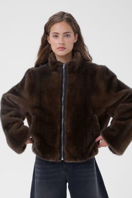 My Essential Wardrobe - Easton Fur jacket Espresso
