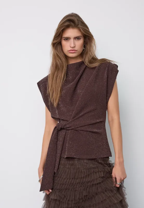 Co'Couture - Esti Pleat top Bison