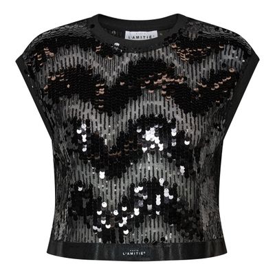 Haute L' Amitié - Mirror Sequin Crop top black