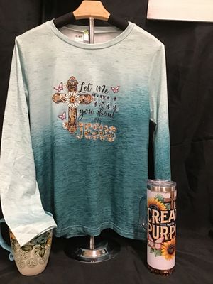 Teal Two-Tone Long Sleeve Christian Shirt