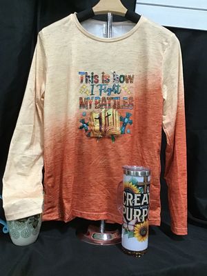 Orange Two-Tone Long Sleeve Christian Shirt