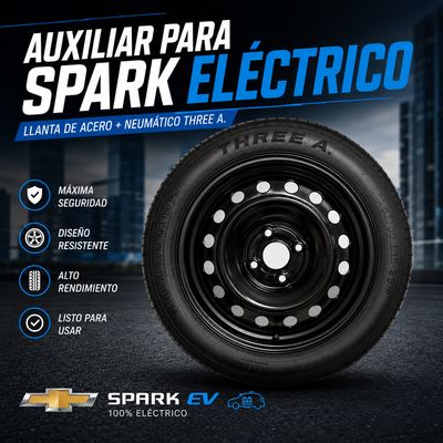 Auxiliar completa para Spark EV R16 + Llanta de Chapa